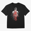 Abstract Football Player Portrait Retro Poster Art For Men, Gift For Soccer Fans Oversized T-Shirt Create FIFA World Cup 2026 USA Canada Mexico Spirit, Connected to Argentina and Brazil, Cristiano Ronaldo, Haaland and CR7, Vintage Soccer Flavor,