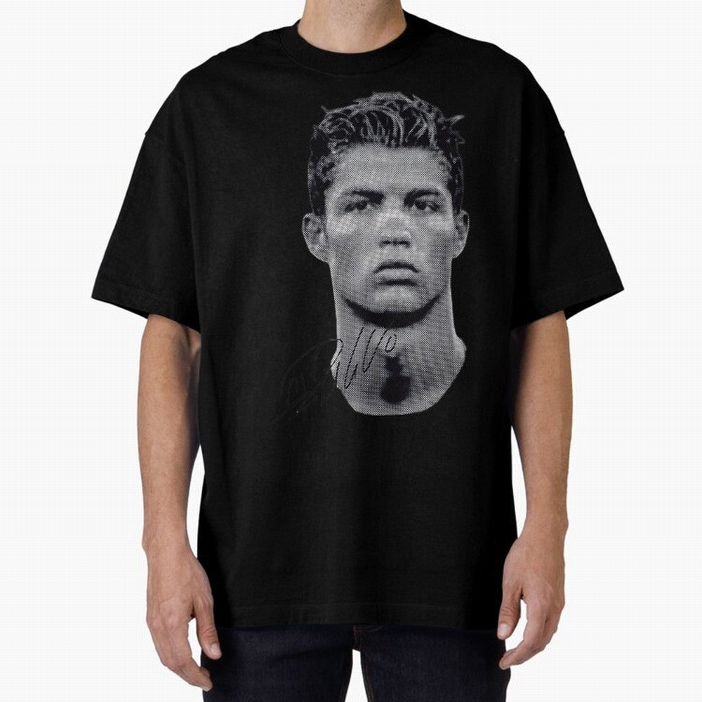 Retro Football Legend Portrait Illustration For Men And Gift For Soccer Fans Oversized T-Shirt Embrace Global Football Passion for FIFA World Cup 2026, Featuring Neymar, Spain and Netherlands, Sports Nostalgia, International Competition, Famous