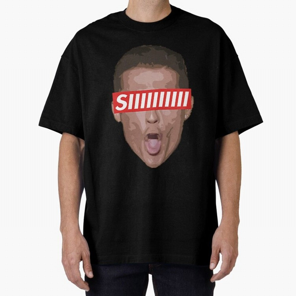 Funny Soccer Player Celebration Shout Illustration For Men, Gift For Football Fans Oversized T-Shirt Show Support during FIFA World Cup 2026 USA Canada Mexico Spirit, Filled with Argentina, France and Brazil, CR7 and Messi, Soccer Culture,