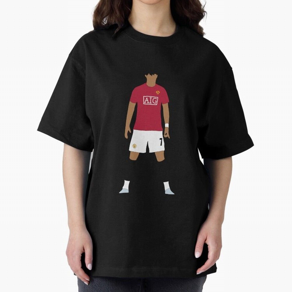 Cristiano Ronaldo Iconic Stance Fan Art Oversized T-Shirt Create FIFA World Cup 2026 USA Canada Mexico for Fans of Cristiano Ronaldo and England, Bringing Stadium Memories, Football Loyalty, International Chants and Championship Tradition; Built