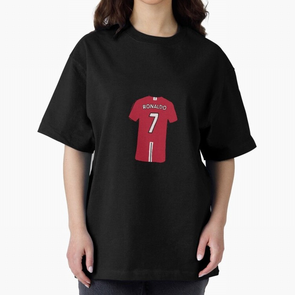 Cristiano Ronaldo Number 7 Jersey Illustration Oversized T-Shirt Fuel the Hype around Match Day Hype around FIFA World Cup 2026, Mbappe, England and Germany, Classic Soccer Heritage, Championship Pressure, Fan Loyalty and International Pride; Ideal