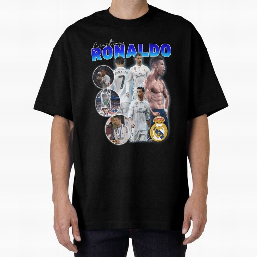 CR7 Real Madrid Poster ¨C For Football Fans and Gift For Ronaldo Supporters Oversized T-Shirt Celebrate Golden Goal Energy in FIFA World Cup 2026 for Fans of Messi, CR7 and Mbappe and Spain and Netherlands, Bringing Match Day Excitement, Supporter