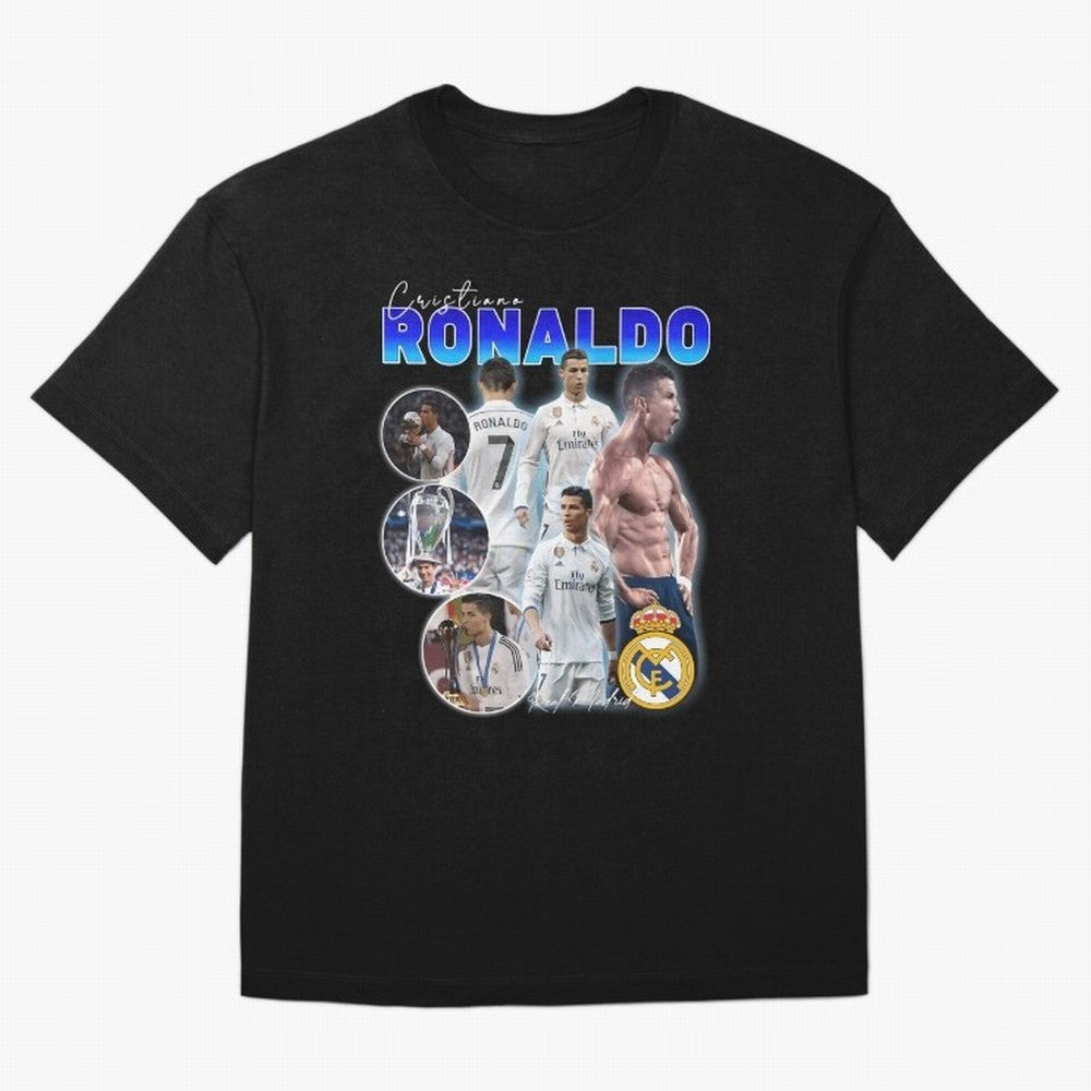 CR7 Real Madrid Poster ¨C For Football Fans and Gift For Ronaldo Supporters Oversized T-Shirt Celebrate Golden Goal Energy in FIFA World Cup 2026 for Fans of Messi, CR7 and Mbappe and Spain and Netherlands, Bringing Match Day Excitement, Supporter