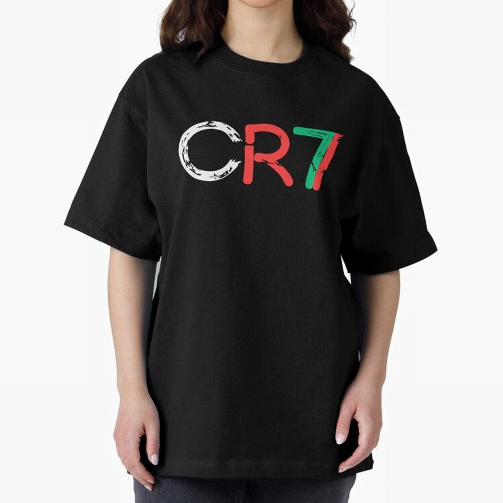CR7 Portugal Colors Poster For Football Fans, Gift For Soccer Lovers Oversized T-Shirt Show Your Love for Match Day Hype around FIFA World Cup 2026, Haaland and Mbappe, Brazil, Football History, Final Match Energy, Crowd Noise and Once in a