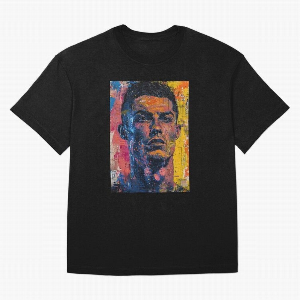 Cristiano Ronaldo illustration Oversized T-Shirt Fuel Your Fan Pride for FIFA World Cup 2026 USA Canada Mexico Spirit, Made for Portugal, Messi, Neymar and Mbappe, Supporter Pride, Iconic Celebrations, Legendary Names and Global Match Day Energy;