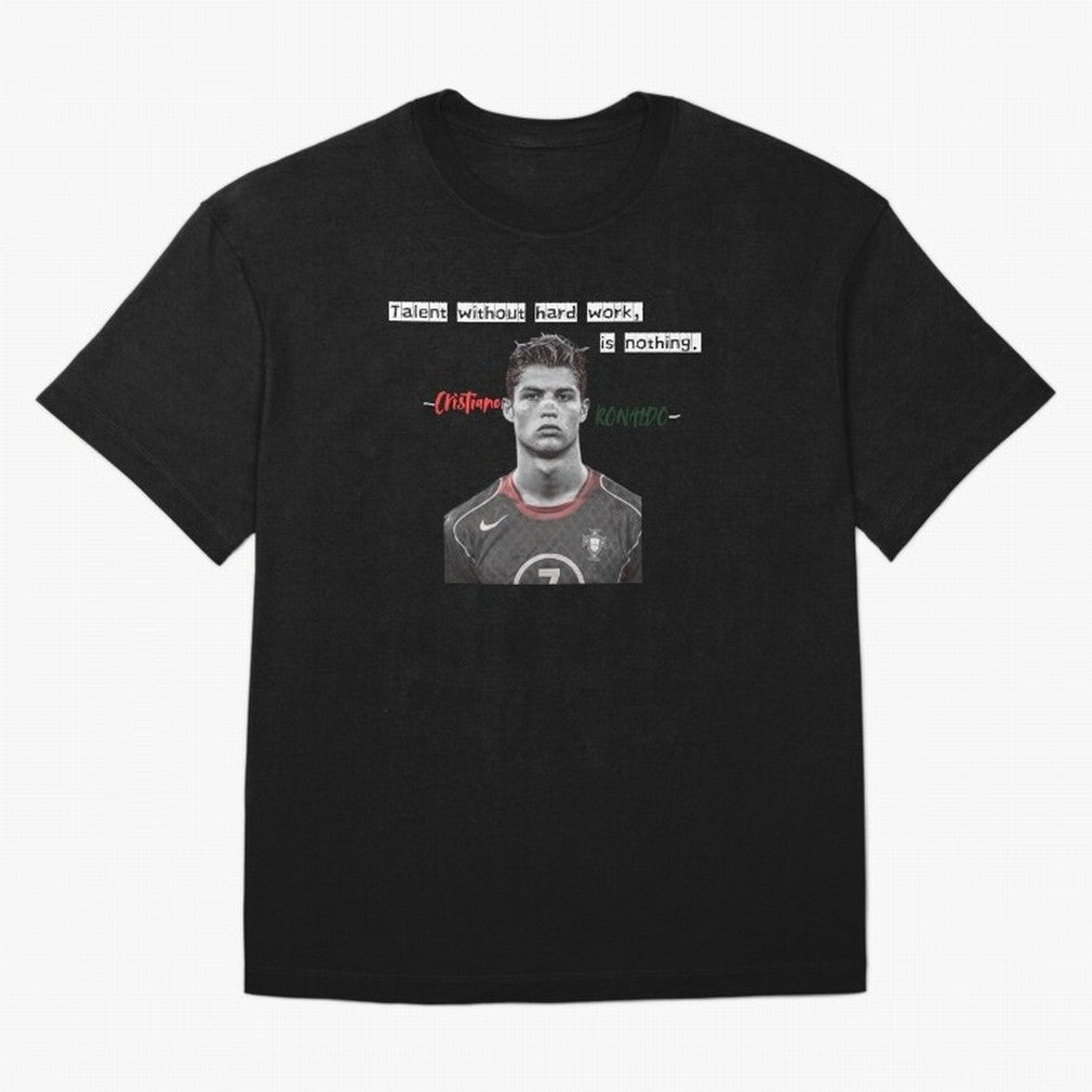 Cristiano Ronaldo - Dedication | NextLevel Motivation Oversized T-Shirt Fuel FIFA World Cup 2026 USA Canada Mexico Spirit, Celebrating France, Mbappe, Classic Soccer Heritage, Championship Pressure, Fan Loyalty and International Pride; Perfect for