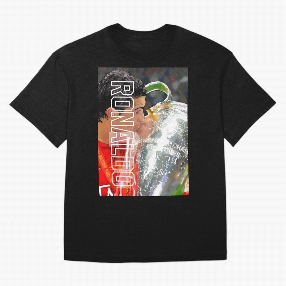 Cristiano Ronaldo ¨C 2008 Manchester United Champions League Glory Artwork by GrizzlyGFX Oversized T-Shirt Follow the Final Road of the FIFA World Cup 2026 Journey through Neymar Highlights, Spain Pride, Goal Celebration Energy, Supporter Heritage,