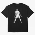 Cristiano Ronaldo Black and White Version Oversized T-Shirt Make Your Look Match FIFA World Cup 2026 Spirit, with England, France and Netherlands, Mbappe, Vintage Soccer Flavor, Modern Football Stars, National Flags and Final Night Emotion; Made