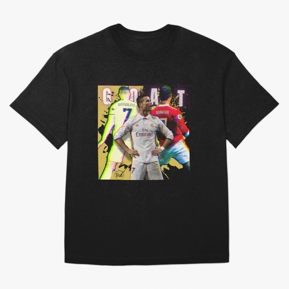 Cristiano Ronaldo ¨C The GOAT Era Tribute Oversized T-Shirt Turn Every Weekend Toward the FIFA World Cup 2026 Journey through Mbappe Highlights, Argentina, France and Brazil Pride, Football Festival Excitement, Trophy Ambitions, Country Rivalries