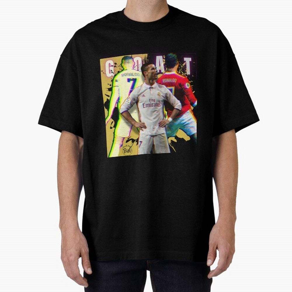 Cristiano Ronaldo ¨C The GOAT Era Tribute Oversized T-Shirt Turn Every Weekend Toward the FIFA World Cup 2026 Journey through Mbappe Highlights, Argentina, France and Brazil Pride, Football Festival Excitement, Trophy Ambitions, Country Rivalries