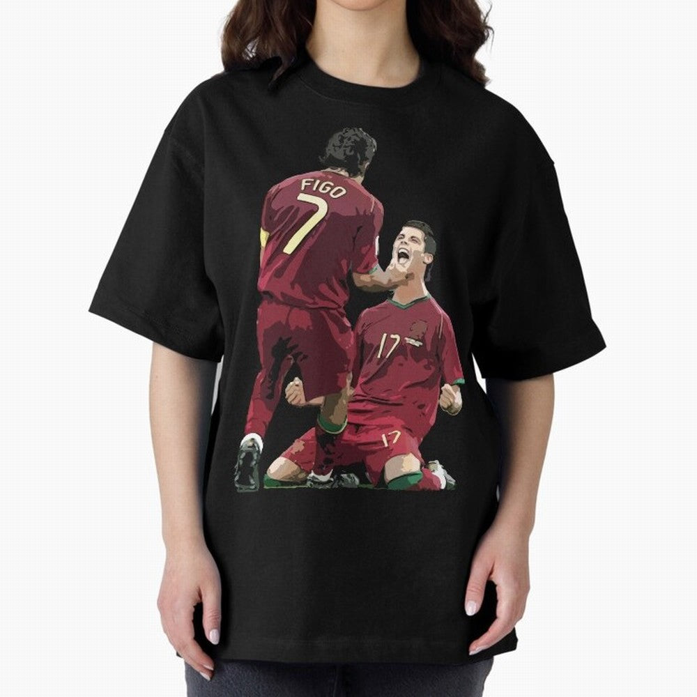 Luis Figo & Cristiano Ronaldo Oversized T-Shirt Experience Match Day Hype around FIFA World Cup 2026 USA Canada Mexico, CR7 and Messi, Brazil, Portugal and Argentina, Retro Football Energy, Iconic Rivalries, Trophy Chase Drama and Stadium