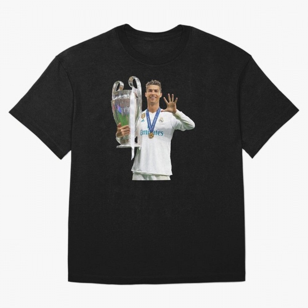 Cristiano Ronaldo with the cup Oversized T-Shirt Share FIFA World Cup 2026 Group Stage for Fans of Mbappe and Neymar and England, Bringing Worldwide Fan Energy, Dramatic Goals, Stadium Lights and Championship Celebrations; Great for Watch Parties,