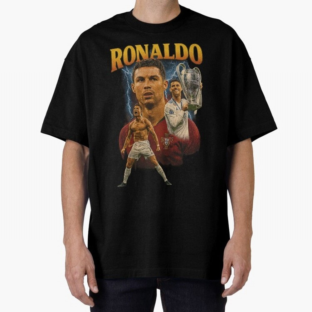 Cristiano Ronaldo CR7 Retro clothing | Vintage Football Legend Oversized T-Shirt Show Championship Spirit for Match Day Hype around FIFA World Cup 2026 Group Stage, Neymar, Haaland and Cristiano Ronaldo, Argentina, Retro Football Energy, Iconic