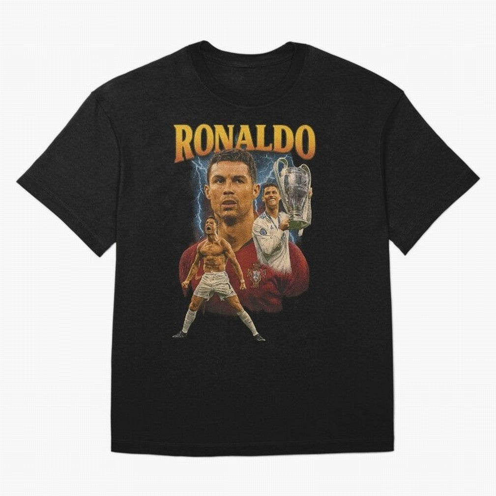 Cristiano Ronaldo CR7 Retro clothing | Vintage Football Legend Oversized T-Shirt Show Championship Spirit for Match Day Hype around FIFA World Cup 2026 Group Stage, Neymar, Haaland and Cristiano Ronaldo, Argentina, Retro Football Energy, Iconic