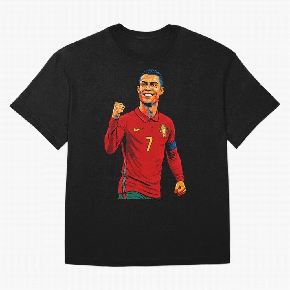 Cristiano Ronaldo Goal Pop Art Oversized T-Shirt Bring Bold Fan Energy to FIFA World Cup 2026 for Fans of Neymar and Argentina, France and Brazil, Bringing Stadium Memories, Football Loyalty, International Chants and Championship Tradition; Ideal