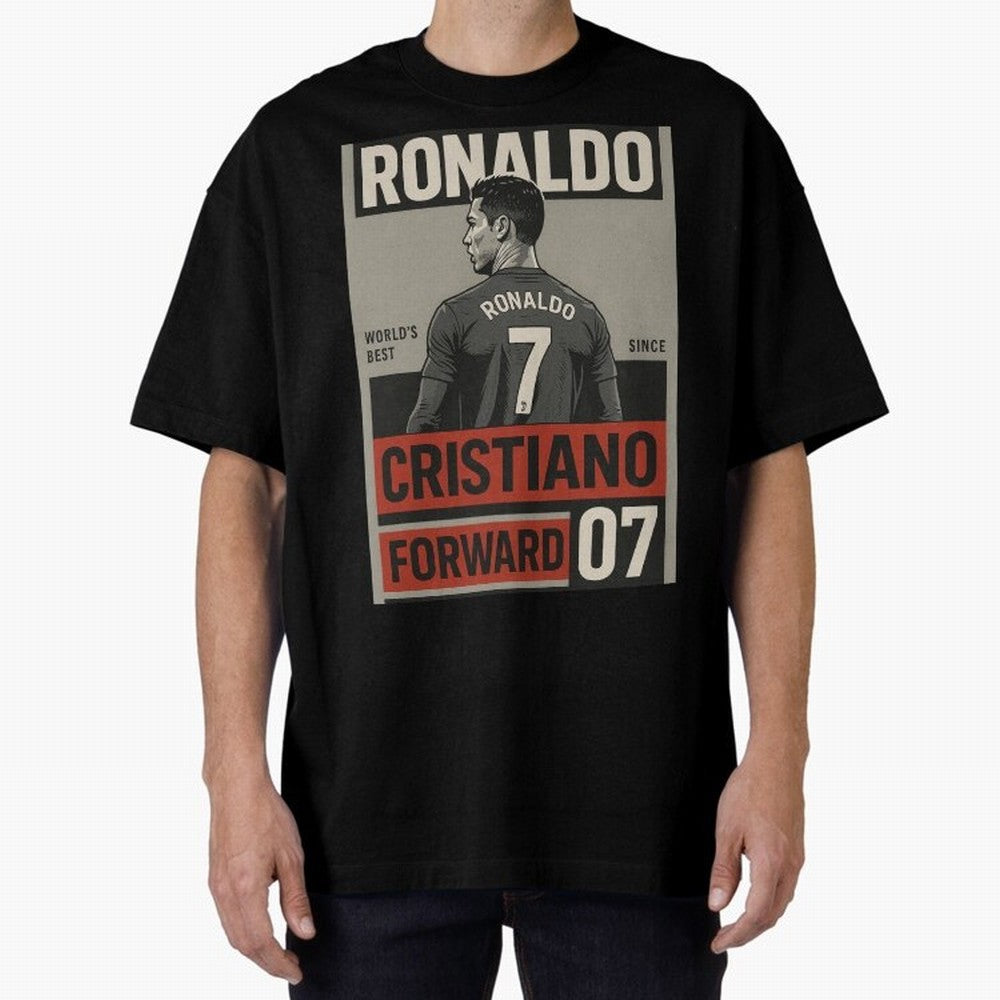 CR7 Legacy ¨C Cold Blooded Greatness Poster Art Oversized T-Shirt Enjoy Global Football Passion for FIFA World Cup 2026, Highlighting Neymar, Haaland and Cristiano Ronaldo, Brazil, Portugal and Argentina, Vintage Soccer Flavor, Modern Football