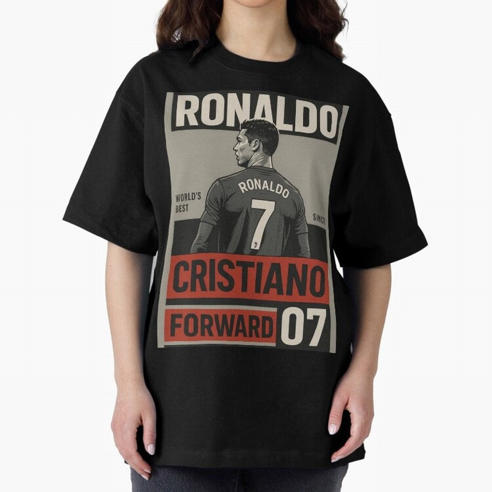 CR7 Legacy ¨C Cold Blooded Greatness Poster Art Oversized T-Shirt Enjoy Global Football Passion for FIFA World Cup 2026, Highlighting Neymar, Haaland and Cristiano Ronaldo, Brazil, Portugal and Argentina, Vintage Soccer Flavor, Modern Football
