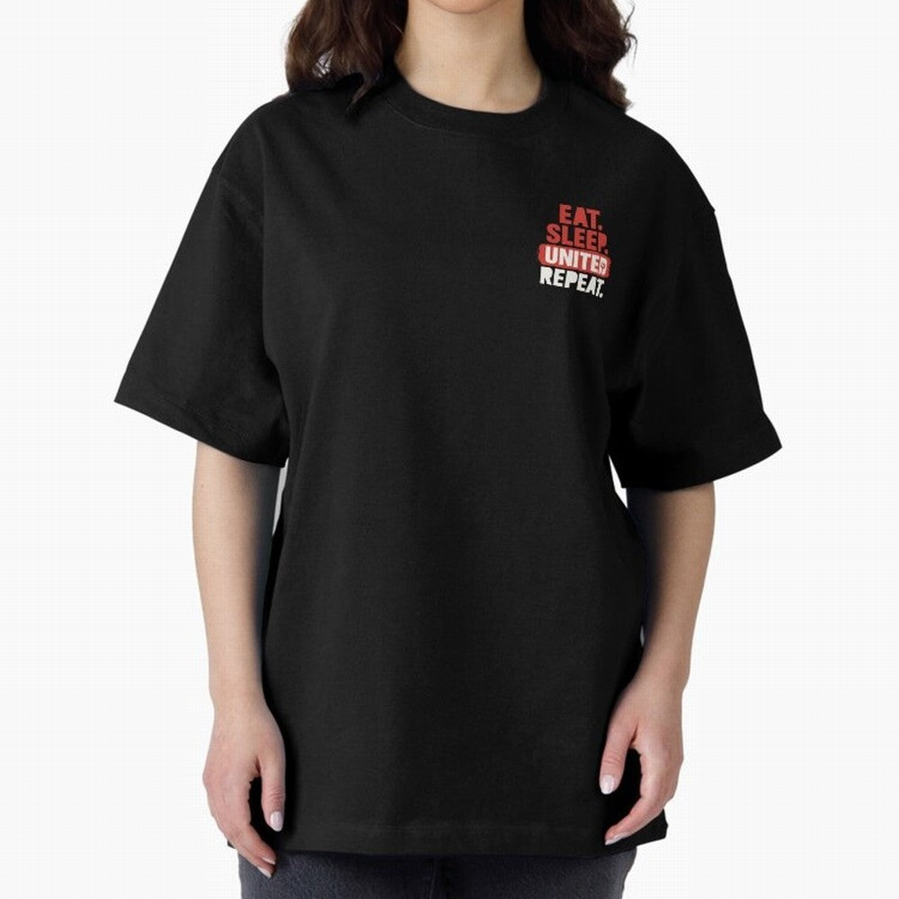 Eat Sleep United Repeat Oversized T-Shirt Make Every Match About Match Day Hype around FIFA World Cup 2026, Haaland and Mbappe, Spain and Netherlands, Vintage Soccer Flavor, Modern Football Stars, National Flags and Final Night Emotion; Great for