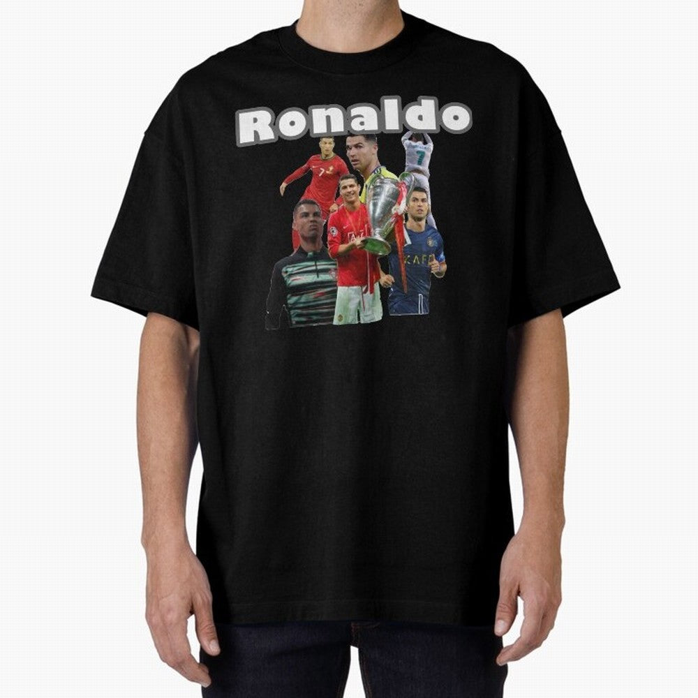 Cristiano Ronaldo Oversized T-Shirt Celebrate Unforgettable Nights in FIFA World Cup 2026 for Fans of CR7 and Messi and Portugal, Spain and Germany, Bringing Worldwide Fan Energy, Dramatic Goals, Stadium Lights and Championship Celebrations; Built