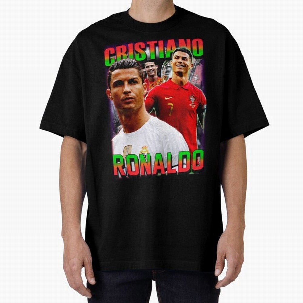 Cristiano Ronaldo Graphic Oversized T-Shirt Bring a Champion Mindset to FIFA World Cup 2026 Group Stage Spirit, Celebrating Spain and Netherlands, Messi and Cristiano Ronaldo, Champion Mindset, Group Stage Buzz, Knockout Tension and Passionate Fan