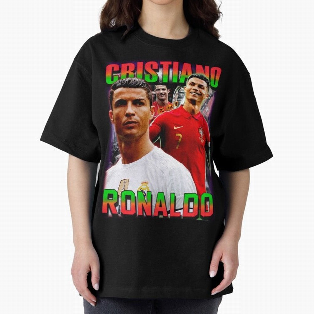 Cristiano Ronaldo Graphic Oversized T-Shirt Bring a Champion Mindset to FIFA World Cup 2026 Group Stage Spirit, Celebrating Spain and Netherlands, Messi and Cristiano Ronaldo, Champion Mindset, Group Stage Buzz, Knockout Tension and Passionate Fan