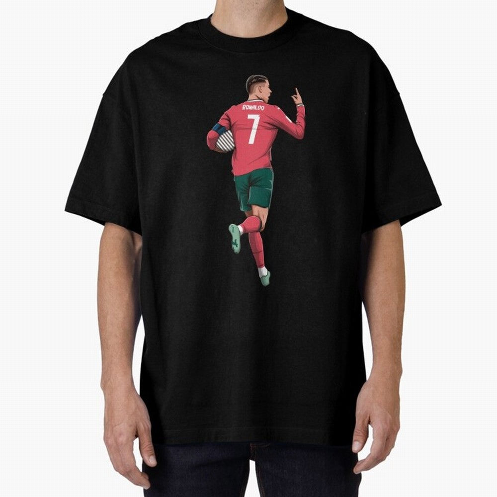 Cristiano Ronaldo Oversized T-Shirt Cheer for FIFA World Cup 2026 Group Stage Celebrating Cristiano Ronaldo, Haaland and CR7, Argentina Energy, Match Day Excitement, Supporter Culture, Golden Goals and Global Football Passion; Great for Watch