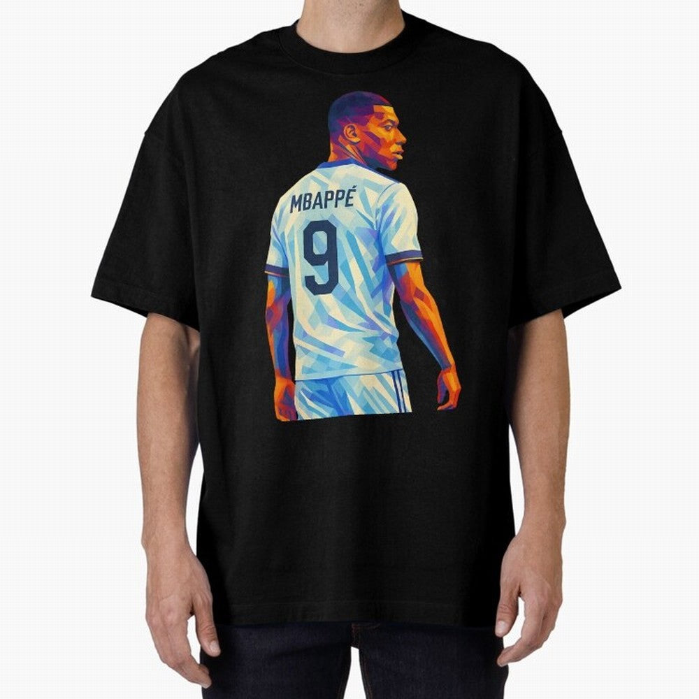 Kyliam Mbappe Oversized T-Shirt Honor Football Greatness during FIFA World Cup 2026 Spirit, Driven by Argentina and Brazil, CR7 and Messi, Match Day Excitement, Supporter Culture, Golden Goals and Global Football Passion; Made for Collectors Who