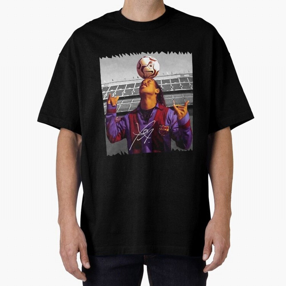 Ronaldinho - vintage Oversized T-Shirt Treasure Global Football Passion for FIFA World Cup 2026 USA Canada Mexico, Centered on CR7, Argentina, Goal Celebration Energy, Supporter Heritage, Football Icons and Worldwide Tournament Joy; Made for