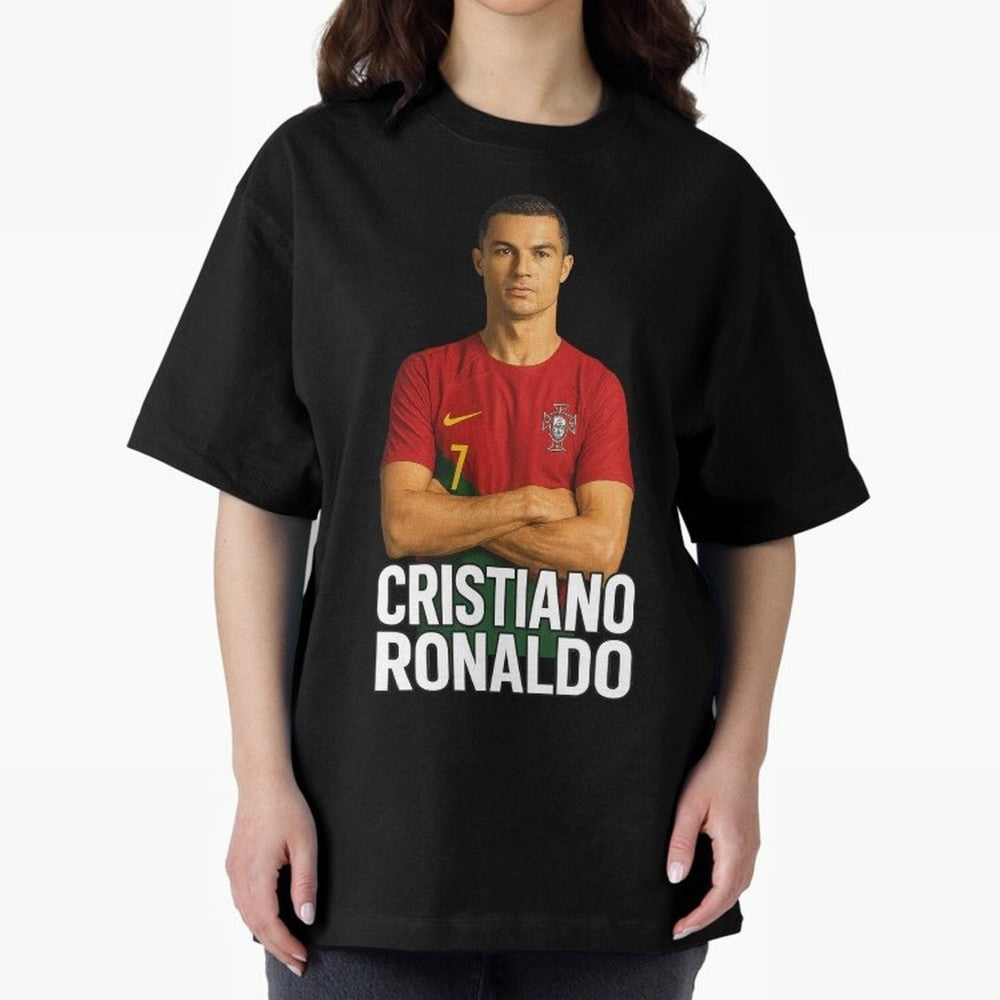 Cristiano Ronaldo Oversized T-Shirt Carry National Pride through FIFA World Cup 2026 Group Stage Connected to CR7, Argentina Energy, Retro Football Energy, Iconic Rivalries, Trophy Chase Drama and Stadium Atmosphere; Perfect for Supporters Who Want