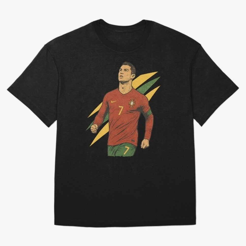 Cristiano Ronaldo Retro Portugal Football Art ¨C Vintage Supporter Design Oversized T-Shirt Get Ready for the FIFA World Cup 2026 Journey through Mbappe and Neymar Highlights, Brazil, Portugal and Argentina Pride, Football History, Final Match