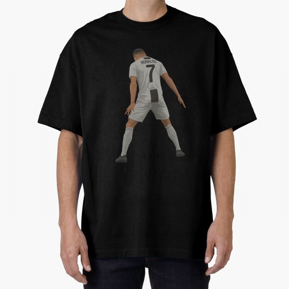 Cristiano Ronaldo Iconic Celebration Oversized T-Shirt Upgrade FIFA World Cup 2026 Spirit, Capturing France and Portugal, Messi, CR7 and Mbappe, Stadium Chants, National Pride, Trophy Dreams and Unforgettable Football Memories; Ideal for Football