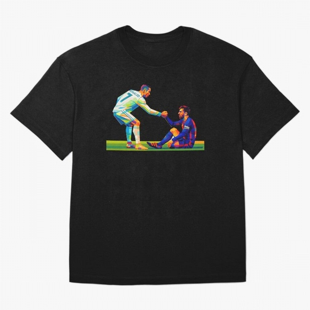 Cristiano Ronaldo & Messi Wpap Art Oversized T-Shirt Follow Every Goal of FIFA World Cup 2026 USA Canada Mexico Built around Haaland, Brazil Energy, Match Day Excitement, Supporter Culture, Golden Goals and Global Football Passion; Ideal for