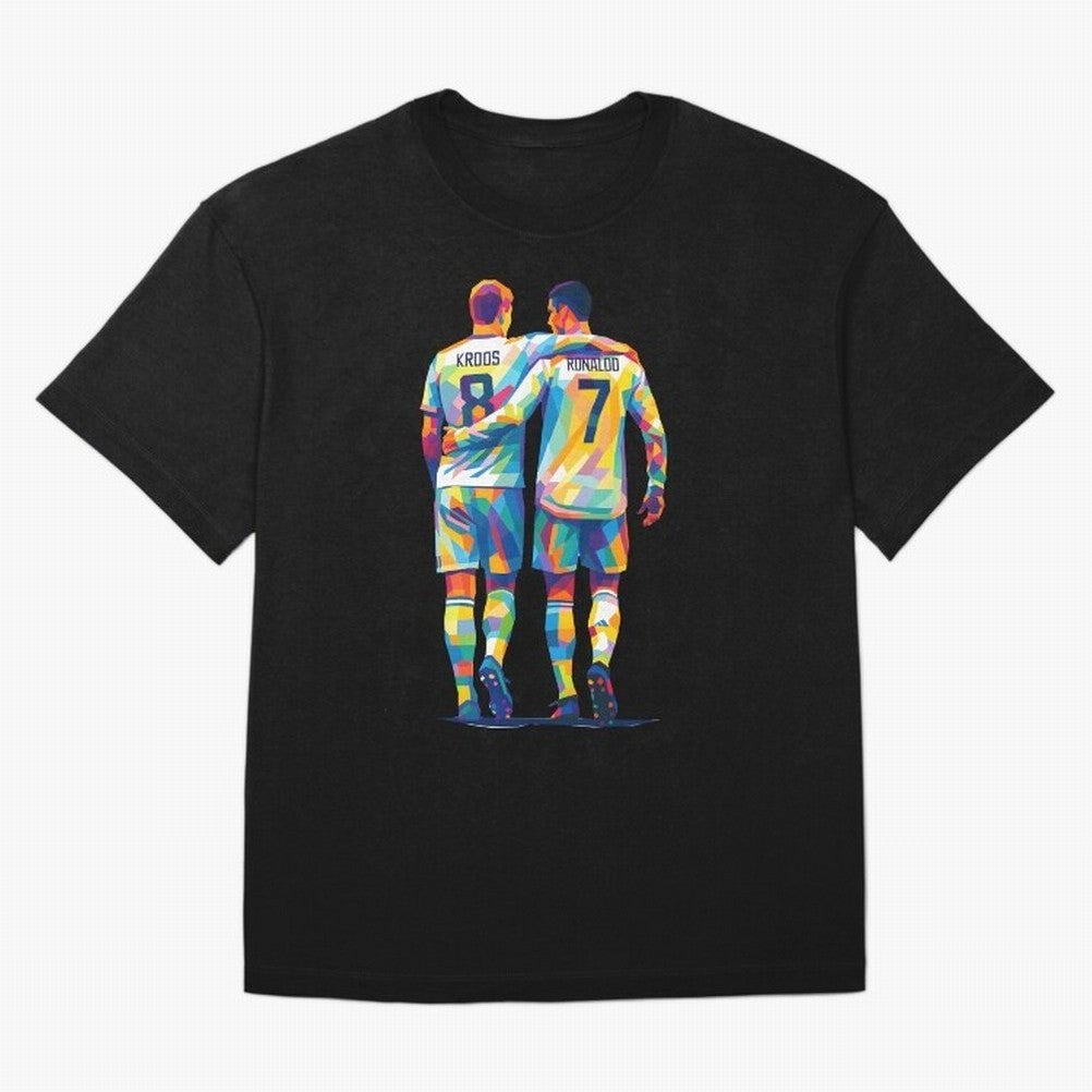 Cristiano Ronaldo & Toni Kroos Wpap Art Oversized T-Shirt Turn Every Weekend Toward Global Football Passion for FIFA World Cup 2026, Made for Mbappe, Germany, Championship Spirit, Famous Goals, Roaring Crowds and International Football Unity; Ideal