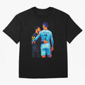 Cristiano Ronaldo & Messi Wpap Art Oversized T-Shirt Celebrate Classic Football Spirit in FIFA World Cup 2026 for Fans of Messi and Cristiano Ronaldo and England and Germany, Bringing Supporter Pride, Iconic Celebrations, Legendary Names and Global