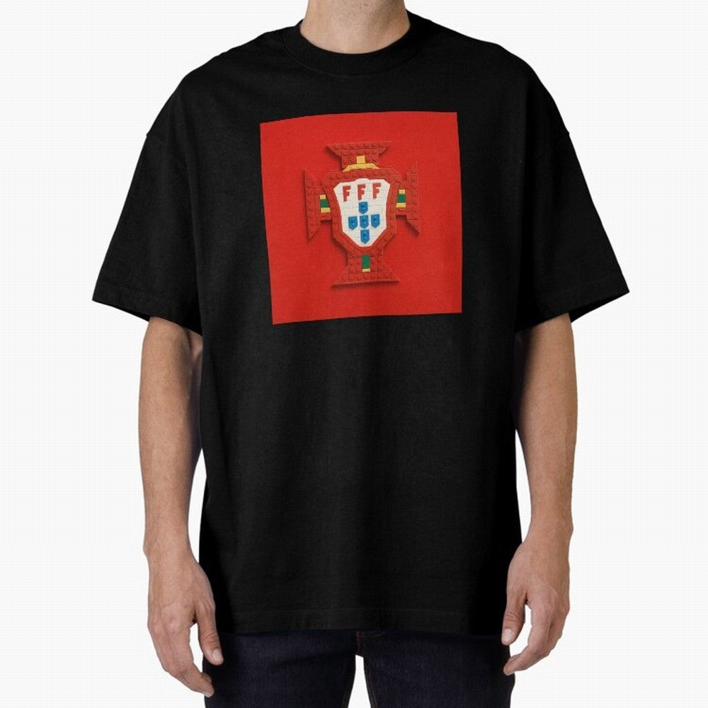 Portugal Blocks Oversized T-Shirt Celebrate the Road through FIFA World Cup 2026 Group Stage Spirit, Inspired by Spain and Netherlands, Haaland and Mbappe, Sports Nostalgia, International Competition, Famous Players and Unforgettable Victories;
