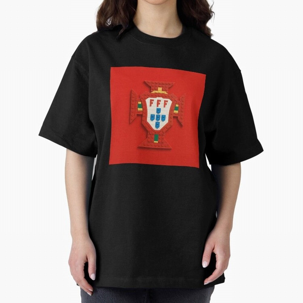 Portugal Blocks Oversized T-Shirt Celebrate the Road through FIFA World Cup 2026 Group Stage Spirit, Inspired by Spain and Netherlands, Haaland and Mbappe, Sports Nostalgia, International Competition, Famous Players and Unforgettable Victories;