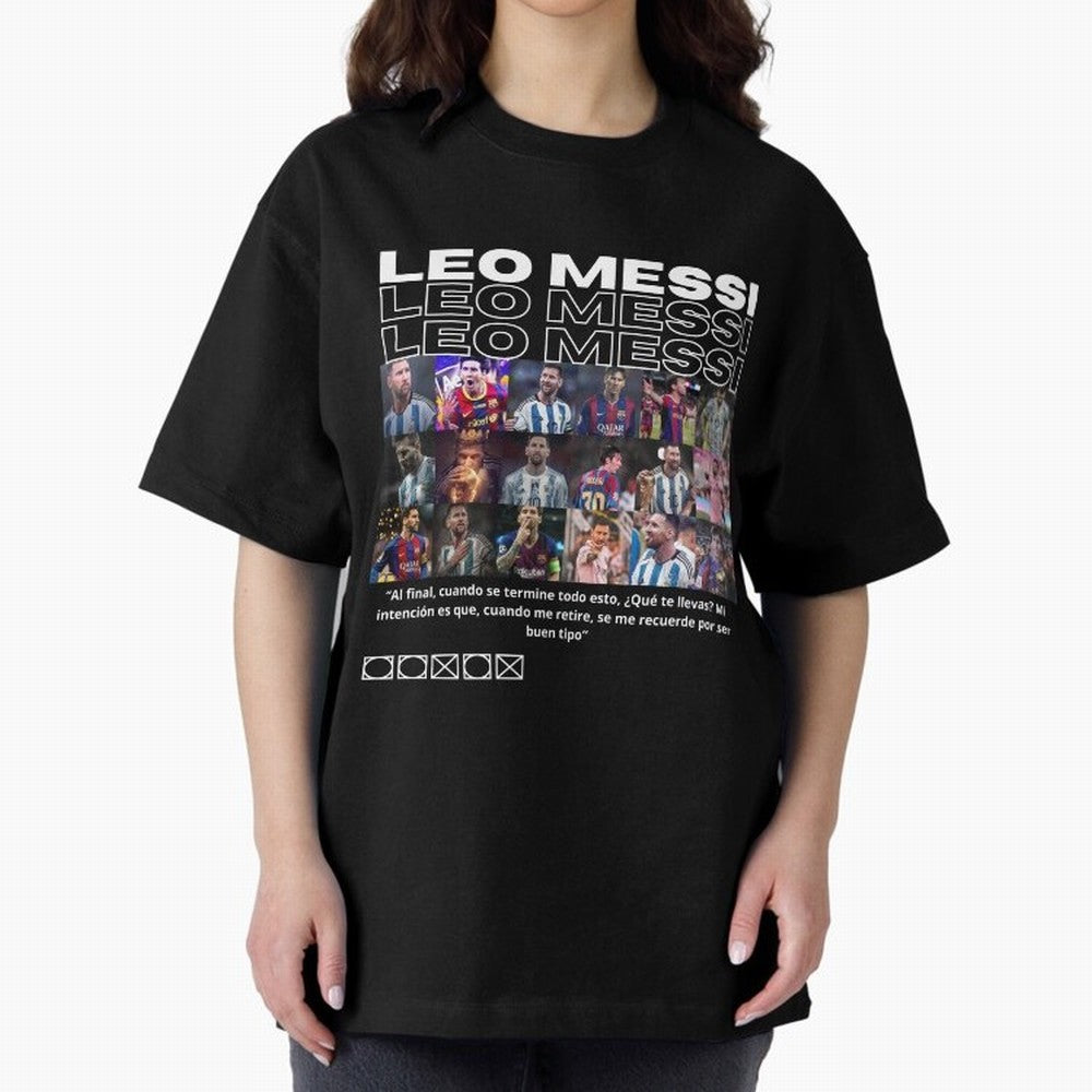 Leo Messi design Oversized T-Shirt Honor Football Greatness during Match Day Hype around FIFA World Cup 2026 USA Canada Mexico, Mbappe, England, Global Supporter Spirit, Legendary Goals, National Colors and Tournament Celebration; Created for Match