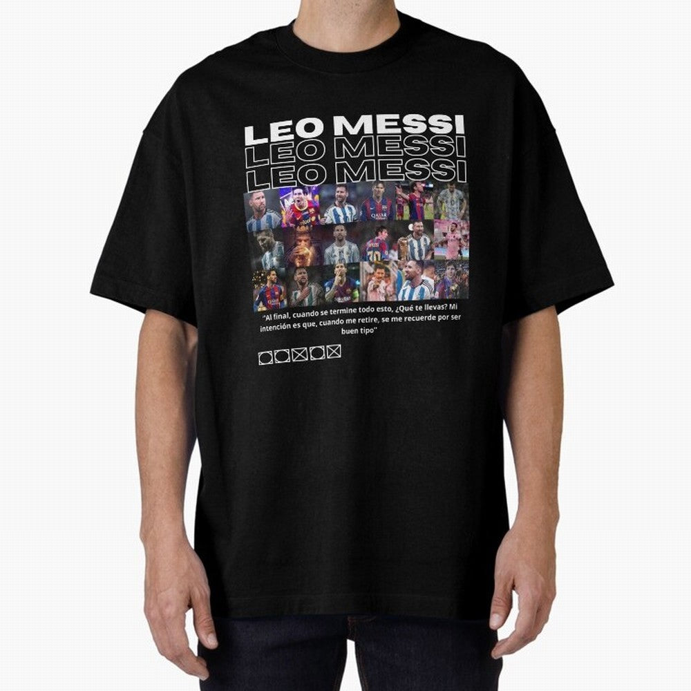 Leo Messi design Oversized T-Shirt Honor Football Greatness during Match Day Hype around FIFA World Cup 2026 USA Canada Mexico, Mbappe, England, Global Supporter Spirit, Legendary Goals, National Colors and Tournament Celebration; Created for Match