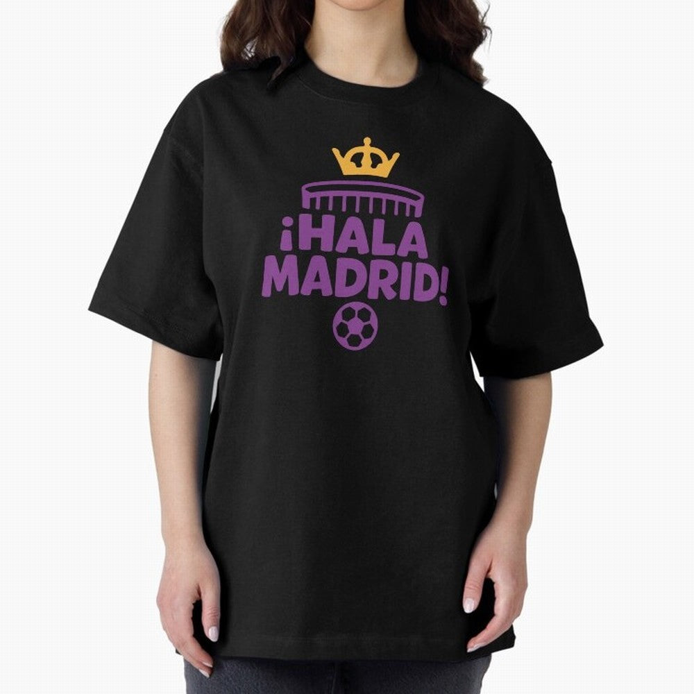 Hala Madrid Oversized T-Shirt Bring Retro Soccer Energy to Match Day Hype around FIFA World Cup 2026 USA Canada Mexico, Haaland and Mbappe, England, Global Supporter Spirit, Legendary Goals, National Colors and Tournament Celebration; Perfect for