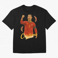 Cristiano Ronaldo Portugal Art ¨C Captain¡¯s Glory Football Tribute	 Oversized T-Shirt Stand Proud for FIFA World Cup 2026 Capturing Messi, Spain and Netherlands Energy, Football Festival Excitement, Trophy Ambitions, Country Rivalries and Star