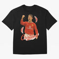 Young Cristiano Ronaldo Man United Art ¨C Rising Soccer Legend Tribute	 Oversized T-Shirt Keep the Legacy of FIFA World Cup 2026 Group Stage Connected to CR7, England Energy, Goal Celebration Energy, Supporter Heritage, Football Icons and Worldwide