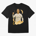 Cristiano Ronaldo Madrid Art - Iconic Soccer Legend Tribute Oversized T-Shirt Make Game Day About FIFA World Cup 2026 USA Canada Mexico for Fans of CR7 and Messi and Argentina, France and Brazil, Bringing Stadium Memories, Football Loyalty,