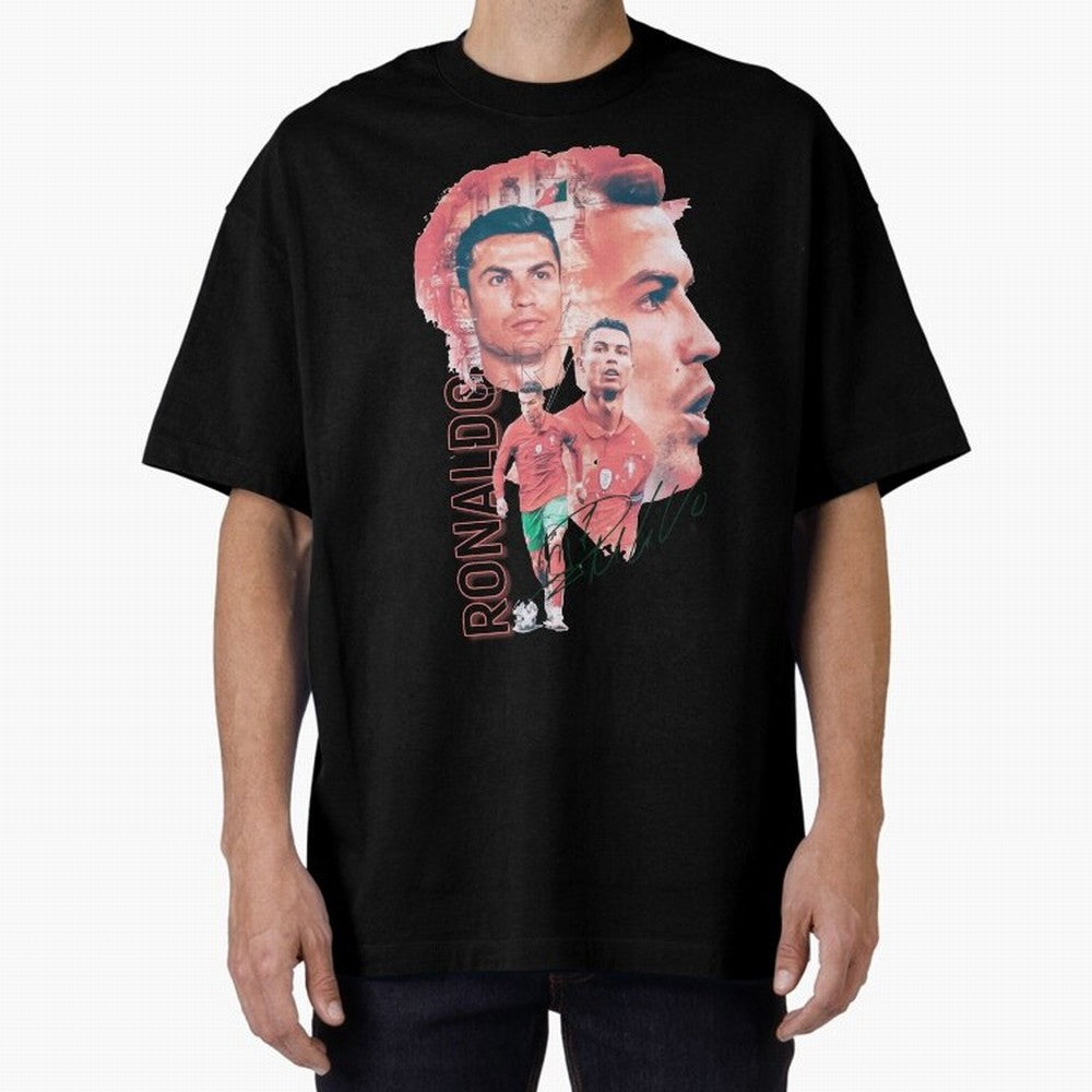 Cristiano Ronaldo Design Oversized T-Shirt Unlock the FIFA World Cup 2026 Group Stage Journey through Neymar, Haaland and Cristiano Ronaldo Highlights, Portugal, Spain and Germany Pride, Worldwide Fan Energy, Dramatic Goals, Stadium Lights and