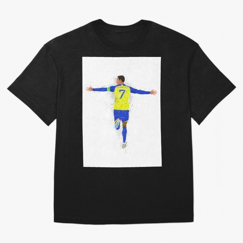 Cristiano Ronaldo Al Nassr Football Oversized T-Shirt Feel the Roar of FIFA World Cup 2026 Group Stage for Fans of Neymar, Haaland and Cristiano Ronaldo and Argentina, France and Brazil, Bringing Match Day Excitement, Supporter Culture, Golden