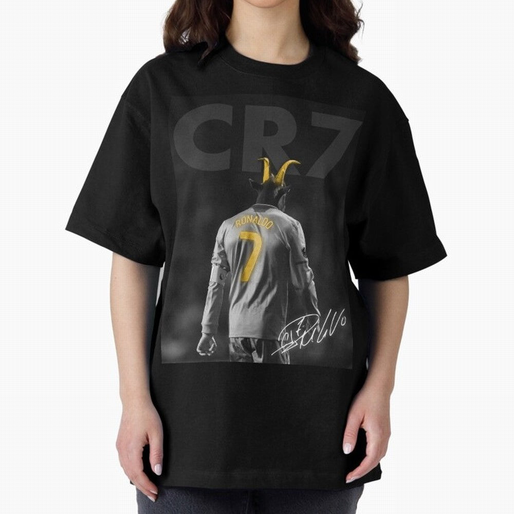 CR7 The Goat Poster Oversized T-Shirt Bring a Champion Mindset to FIFA World Cup 2026 Group Stage Spirit, Capturing Spain, Cristiano Ronaldo, Haaland and CR7, Champion Mindset, Group Stage Buzz, Knockout Tension and Passionate Fan Culture; Great