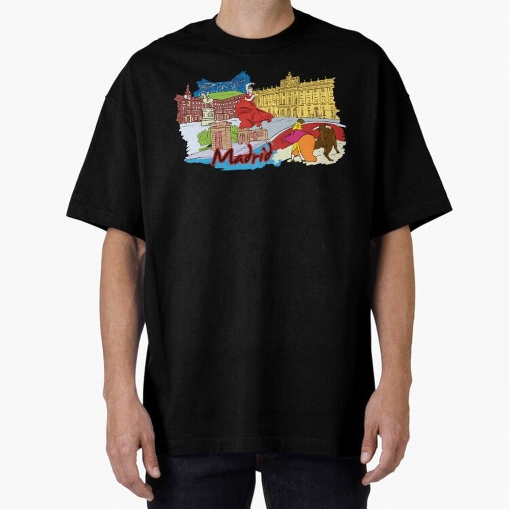 Madrid Oversized T-Shirt Feel the Trophy Chase of Match Day Hype around FIFA World Cup 2026 Group Stage, Messi and Cristiano Ronaldo, Spain, Goal Celebration Energy, Supporter Heritage, Football Icons and Worldwide Tournament Joy; Ideal for