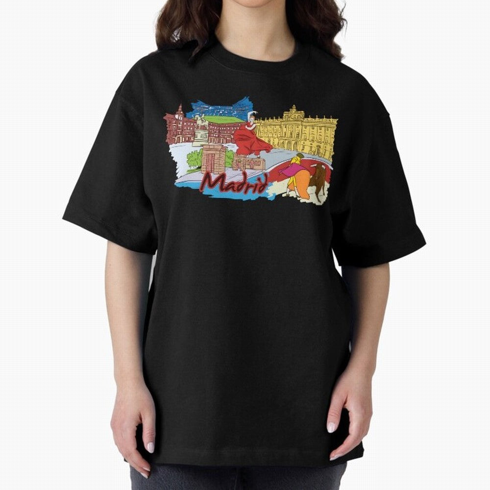 Madrid Oversized T-Shirt Feel the Trophy Chase of Match Day Hype around FIFA World Cup 2026 Group Stage, Messi and Cristiano Ronaldo, Spain, Goal Celebration Energy, Supporter Heritage, Football Icons and Worldwide Tournament Joy; Ideal for