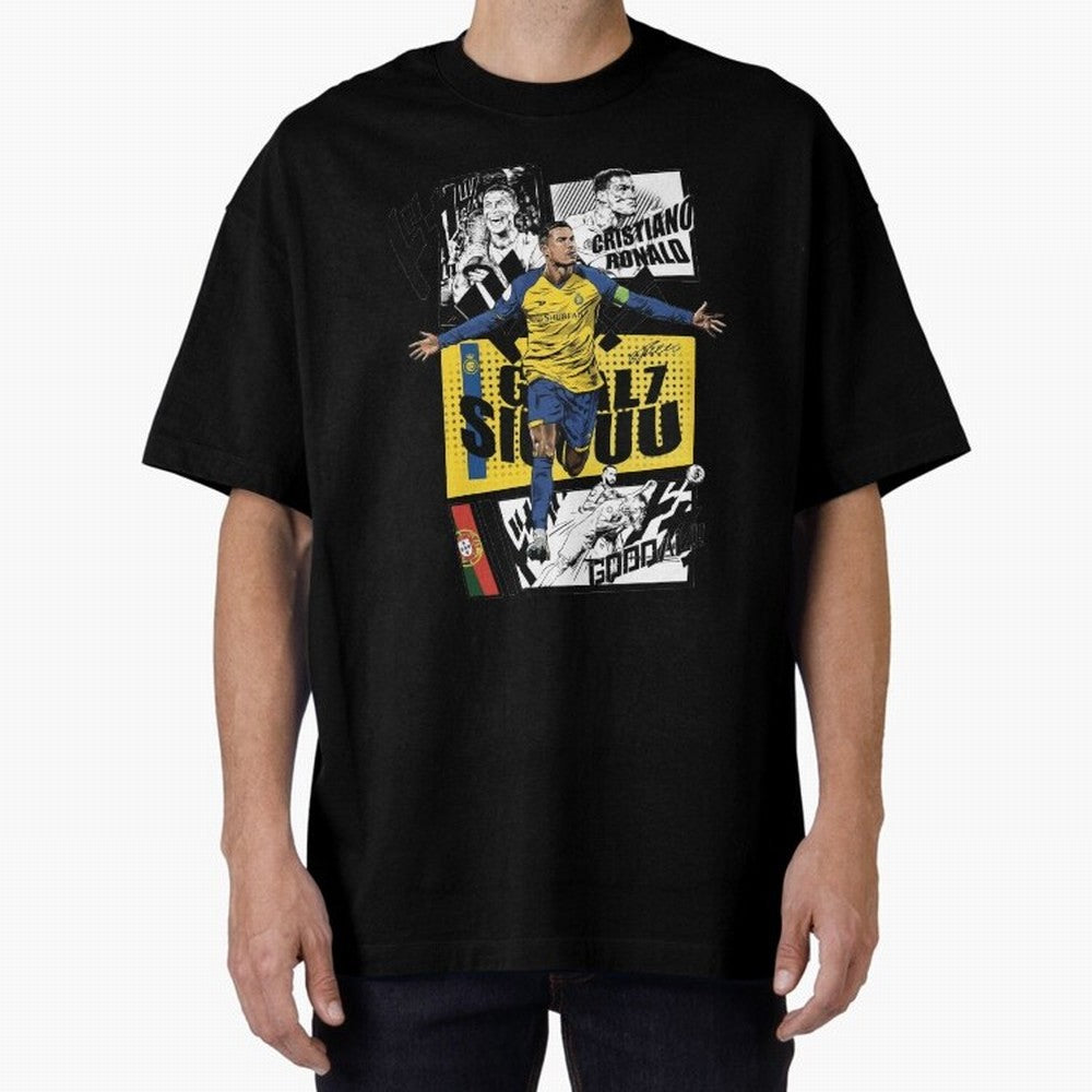 Cristiano Ronaldo CR7 Scorer Oversized T-Shirt Capture Stadium Memories from FIFA World Cup 2026 for Fans of Neymar and Portugal, Bringing Worldwide Fan Energy, Dramatic Goals, Stadium Lights and Championship Celebrations; Made for Collectors Who