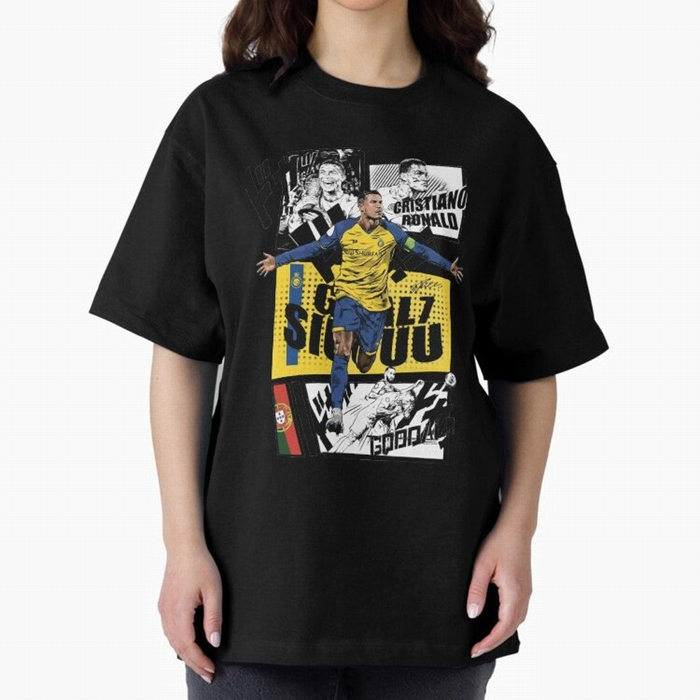Cristiano Ronaldo CR7 Scorer Oversized T-Shirt Capture Stadium Memories from FIFA World Cup 2026 for Fans of Neymar and Portugal, Bringing Worldwide Fan Energy, Dramatic Goals, Stadium Lights and Championship Celebrations; Made for Collectors Who
