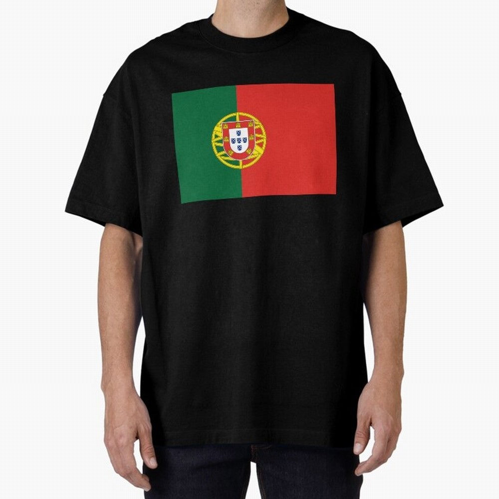 Portugal Flag Oversized T-Shirt Celebrate Football Heritage in Global Football Passion for FIFA World Cup 2026 Group Stage, Celebrating Haaland, England, France and Netherlands, Championship Spirit, Famous Goals, Roaring Crowds and International